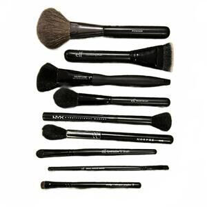 Make Up Brush Set 9pc Mixed Lot Black Brushes